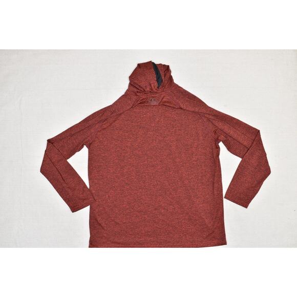Under Armour Men's Red HeatGear Pullover Hoodie Size 2XL Loose Stretch Light - Picture 2 of 8